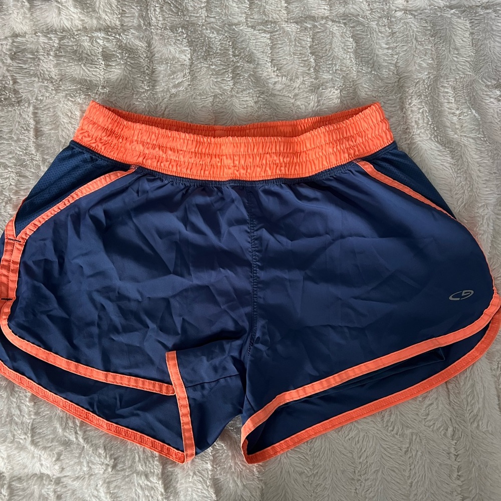 Champion Women's Athletic Shorts in Navy and Orange